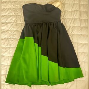 JAYGODFREY Black and Green Strapless Dress size 2